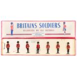 Britains Irish Guards, Present Arms set No.2078. Comprising 7 figures, Officer with drawn sword, and