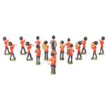 Britains Band of the Coldstream Guards from set No.37. 17 pieces including band master, bass drummer