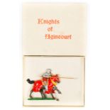 Britains mounted Knights. Knights of Agincourt – Knight with lance in red/yellow livery No.1661.