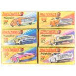 6 Matchbox Superfast. Lamborghini Marzal (20) in bright pink with yellow windows. Mercedes Benz