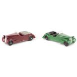 2 Dinky Toys 38 series. A Sunbeam-Talbot (38b). In maroon with grey tonneau and black wheels.