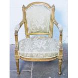 A French gilt wood armchair. H91cm