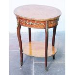 A French two tier table with drawer. H69cm