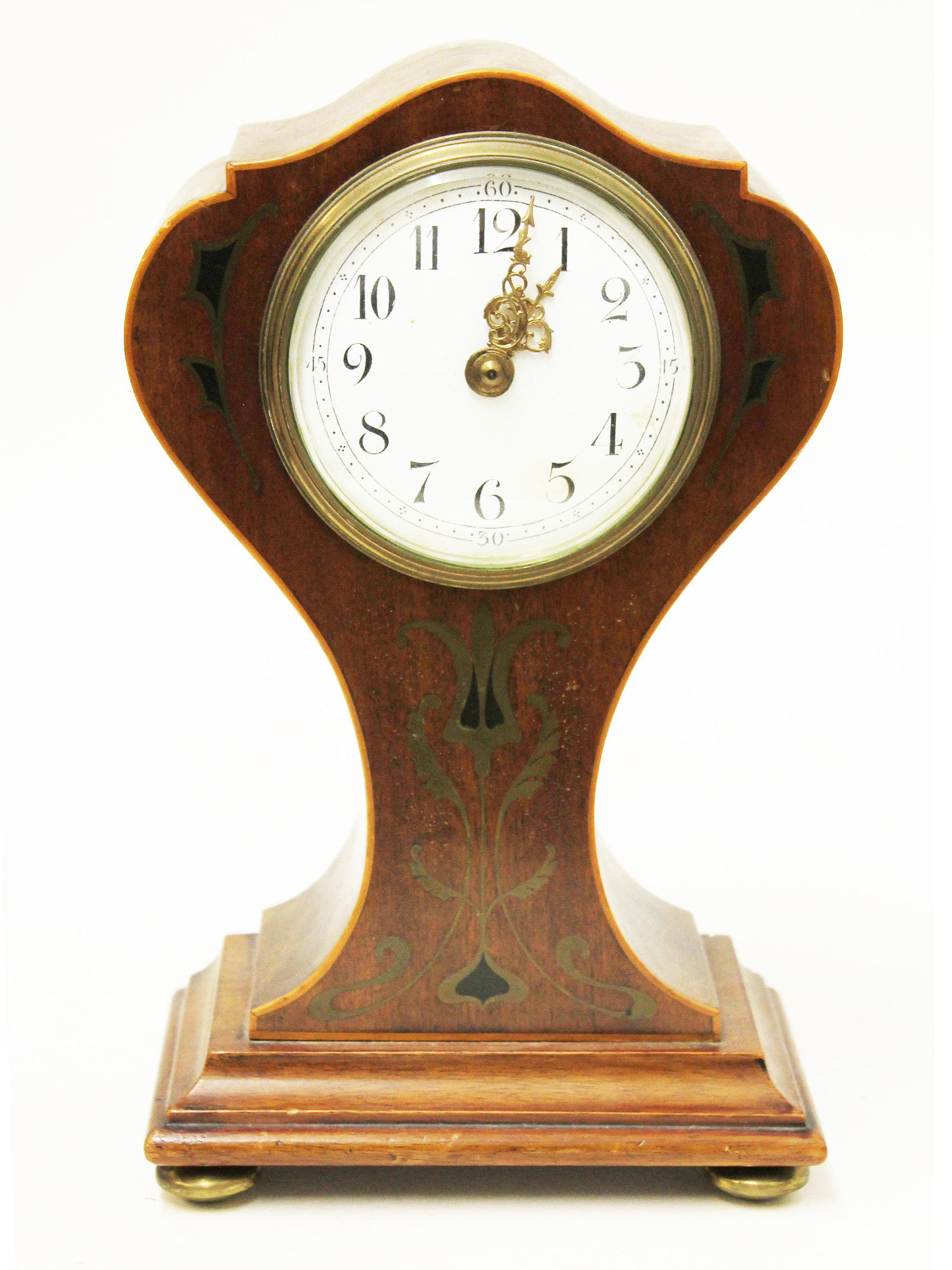 An Art Nouveau mantel clock, height 26cm. Condition - not currently running, little wear to case.