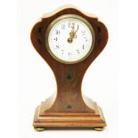 An Art Nouveau mantel clock, height 26cm. Condition - not currently running, little wear to case.