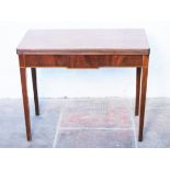 A Georgian mahogany fold out tea table. W91cm