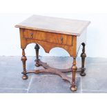 An 18th Century style walnut low boy with cross frame stretcher. H72cm