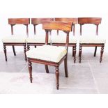 A set of five William IV mahogany dining chairs. H87cm each