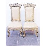 A pair of Rococo Revival slipper chairs, possibly continental, 19th Century. H103cm