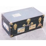 A vintage trunk having five Cunard White Star Line stickers attached. L79cm