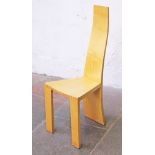 A Pearl Dot sycamore Plank Back Chair designed by Robert Williams 1978. H108cm