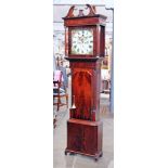 A 19th Century mahogany long case clock, the painted dial labelled 'Hodchon Preston'. H219cm