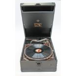 A HMV gramophone.