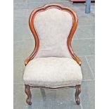 A Victorian spoon back chair. H93cm.