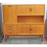 A 1970s G-Plan teak sideboard. W160cm D46cm H145cm.