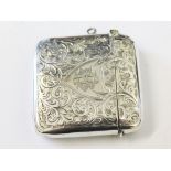 A hallmarked silver vesta case.