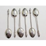 A set of six hallmarked silver apostle spoons.