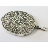 A hallmarked silver mirror, length 9cm.