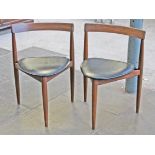 A pair of Danish teak chairs designed by Hans Olsen for Frem Rojle. H70cm.