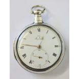 An early 19th Century pair cased pocket watch by Barraud, the duplex movement inscribed 'Barraud