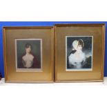 A matched pair of mezzotints, 32cm x 39cm & 32cm 42cm, signed, framed and glazed.