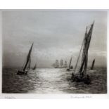 William Lionel Wyllie (1851-1931), "Sunshine on the Solent", etching, 24cm x 19cm, signed and titled