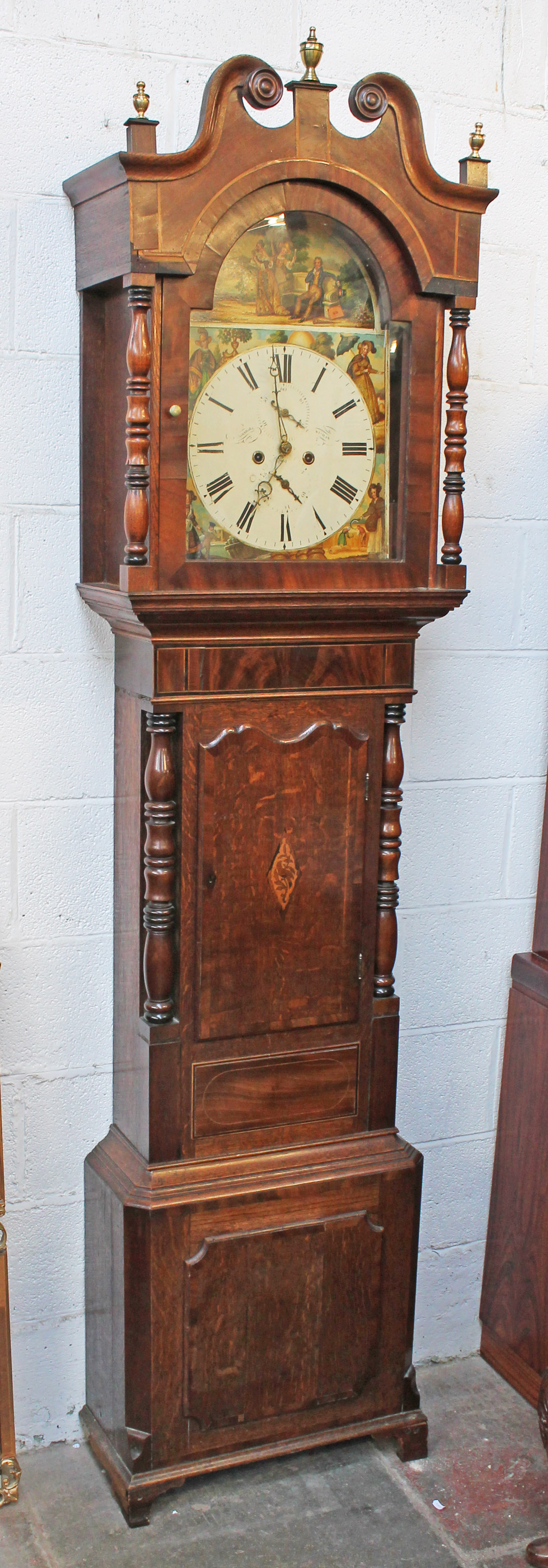 A 19th Century Scottish 8 day mahogany and oak long case clock by James Marshall, Wishaw,