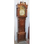 A 19th Century Scottish 8 day mahogany and oak long case clock by James Marshall, Wishaw,