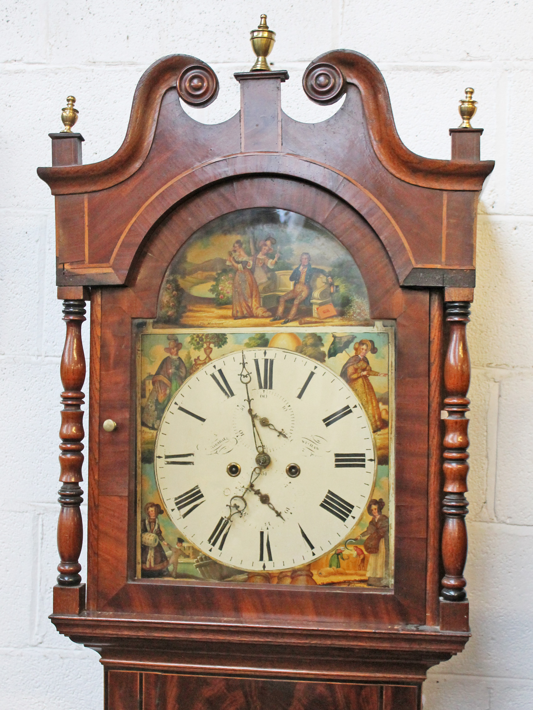 A 19th Century Scottish 8 day mahogany and oak long case clock by James Marshall, Wishaw, - Image 2 of 2