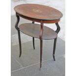 An Edwardian inlaid rosewood occasional table. H70cm.