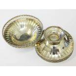 A pair of hallmarked silver dishes, wt. 5oz.