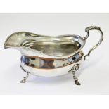 A hallmarked silver saucer boat, wt. 4 1/2oz.