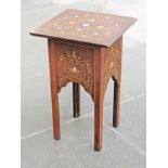 An Anglo-Persian inlaid rosewood occasional table circa 1900, possibly retailed by Liberty & Co.