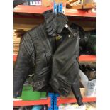 MOTORCYCLE LEATHER JACKET AND GLOVES