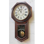 An American Ansonia 'Regulator A' wallclock. L81cm.