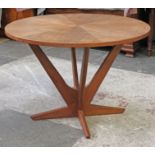 A Danish teak coffee table circa 1960s designed by Georg Jensen for Kubus. Diam. 78cm H54cm.