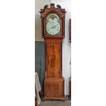 A George III 8 day mahogany long case clock with enamelled dial. H234cm.