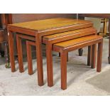 A nest of teak tables by Gordon Russell. L68cm.