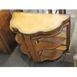 An Art Deco birds eye maple nest of tables. L76cm.