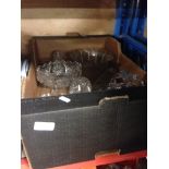 BOX OF GLASS BOWLS ETC