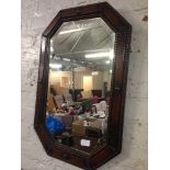 WOOD FRAMED OCTAGONAL MIRROR