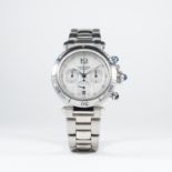 A GENTLEMAN'S STAINLESS STEEL CARTIER PASHA AUTOMATIC CHRONOGRAPH BRACELET WATCH CIRCA 2002, REF.