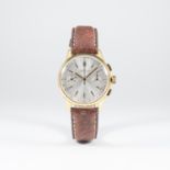 A GENTLEMAN'S GOLD PLATED BREITLING GENEVE CHRONOGRAPH WRIST WATCH CIRCA 1960s, REF. 1189 
D: Silver
