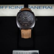 A GENTLEMAN'S PANERAI RADIOMIR COMPOSITE MARINA MILITARE 8 DAY WRIST WATCH DATED 2011, REF. PAM