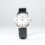 A GENTLEMAN'S STAINLESS STEEL IWC AUTOMATIC WRIST WATCH CIRCA 1960s, REF. R 810 A 
D: Silver dial