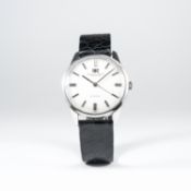 A GENTLEMAN'S STAINLESS STEEL IWC AUTOMATIC WRIST WATCH CIRCA 1960s, REF. R 810 A 
D: Silver dial