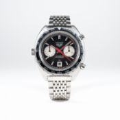 A RARE GENTLEMAN'S STAINLESS STEEL HEUER AUTAVIA CHRONOGRAPH BRACELET WATCH CIRCA 1970s, REF.