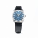 A GENTLEMAN'S STAINLESS STEEL ZENITH AUTOSPORT WRIST WATCH CIRCA 1970
D: Blue dial with white inlaid