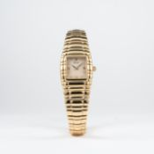 A LADIES 18K SOLID GOLD PIAGET TANAGRA BRACELET WATCH CIRCA 1990s REF. 45051 M 401 D 
D: Silver dial