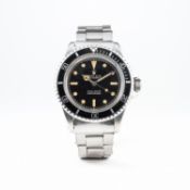 A RARE GENTLEMAN'S STAINLESS STEEL ROLEX OYSTER PERPETUAL SUBMARINER BRACELET WATCH CIRCA 1963, REF.